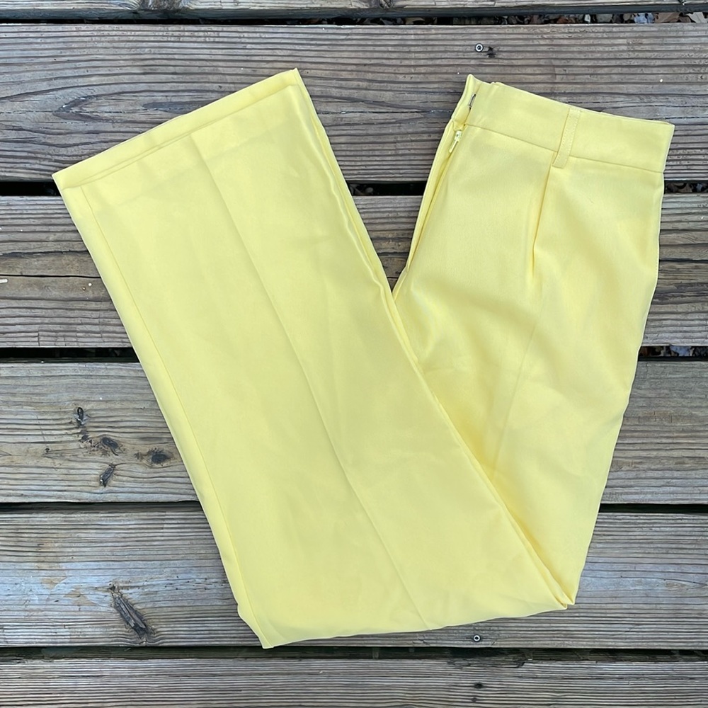 ASOS Yellow High-Rise Wide Leg Slacks